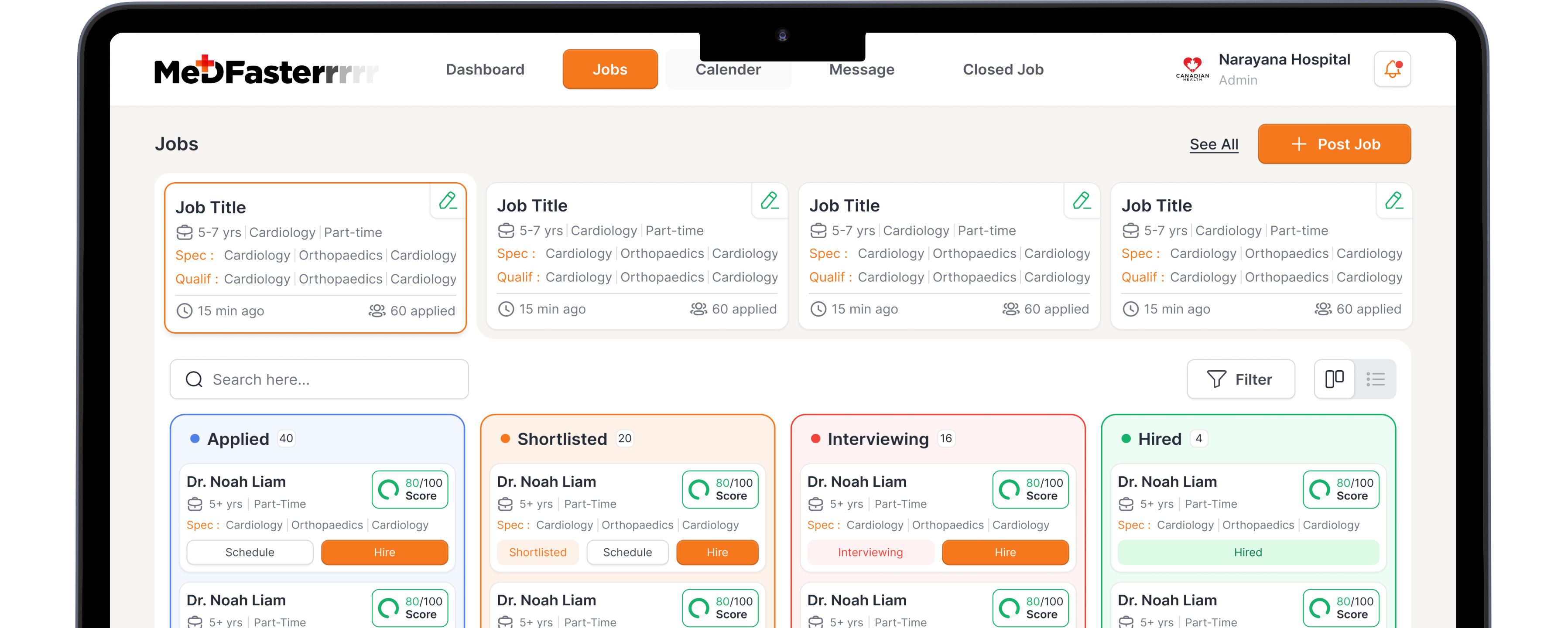 Verified score card showing Dr. Noah Liam profile